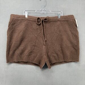 Auden Bouclé Knit Shorts‎ Womens 2X Brown Lounge Sleepwear Lounge